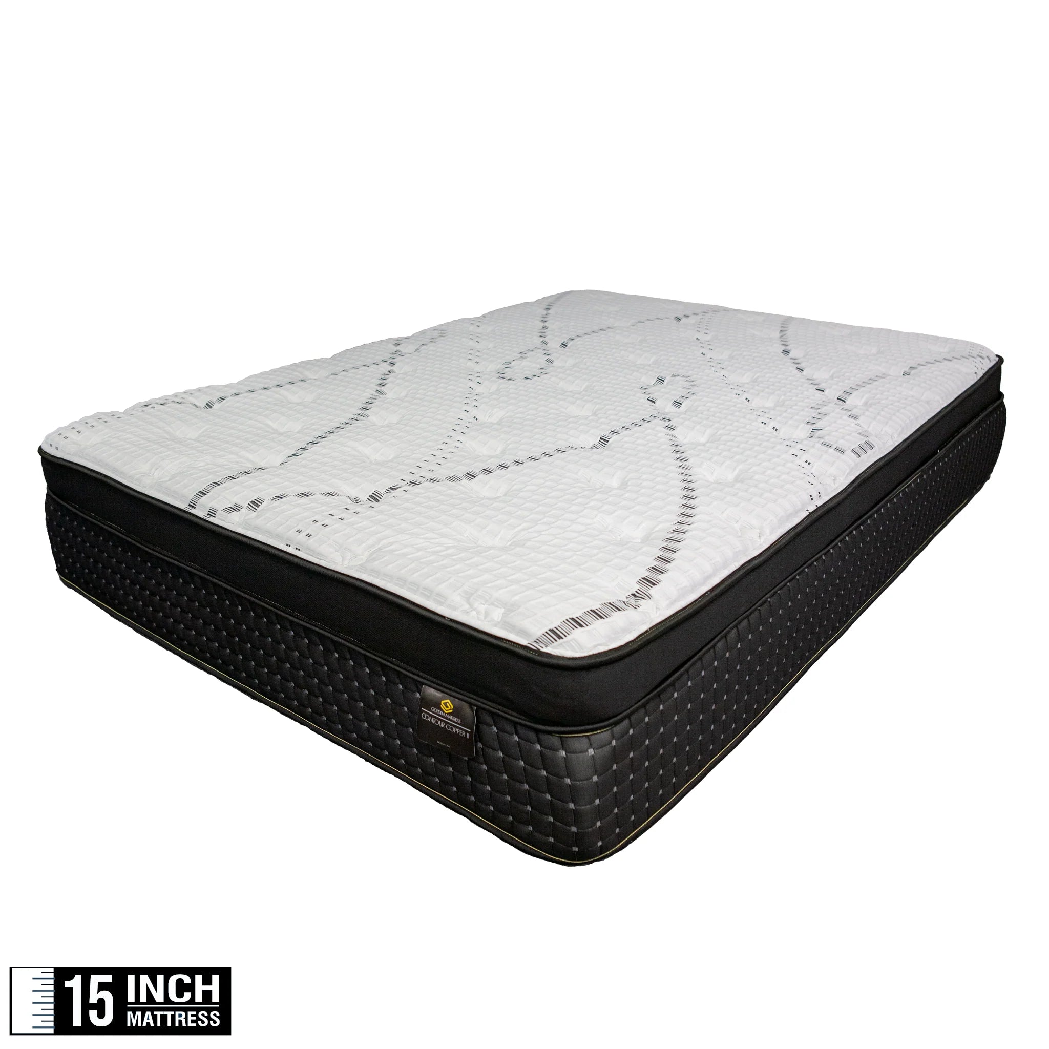 Contour Copper III Tour3 Infused Hybrid Mattress - 12" Copper Memory Foam, Cooling w/ 10 Year Warranty