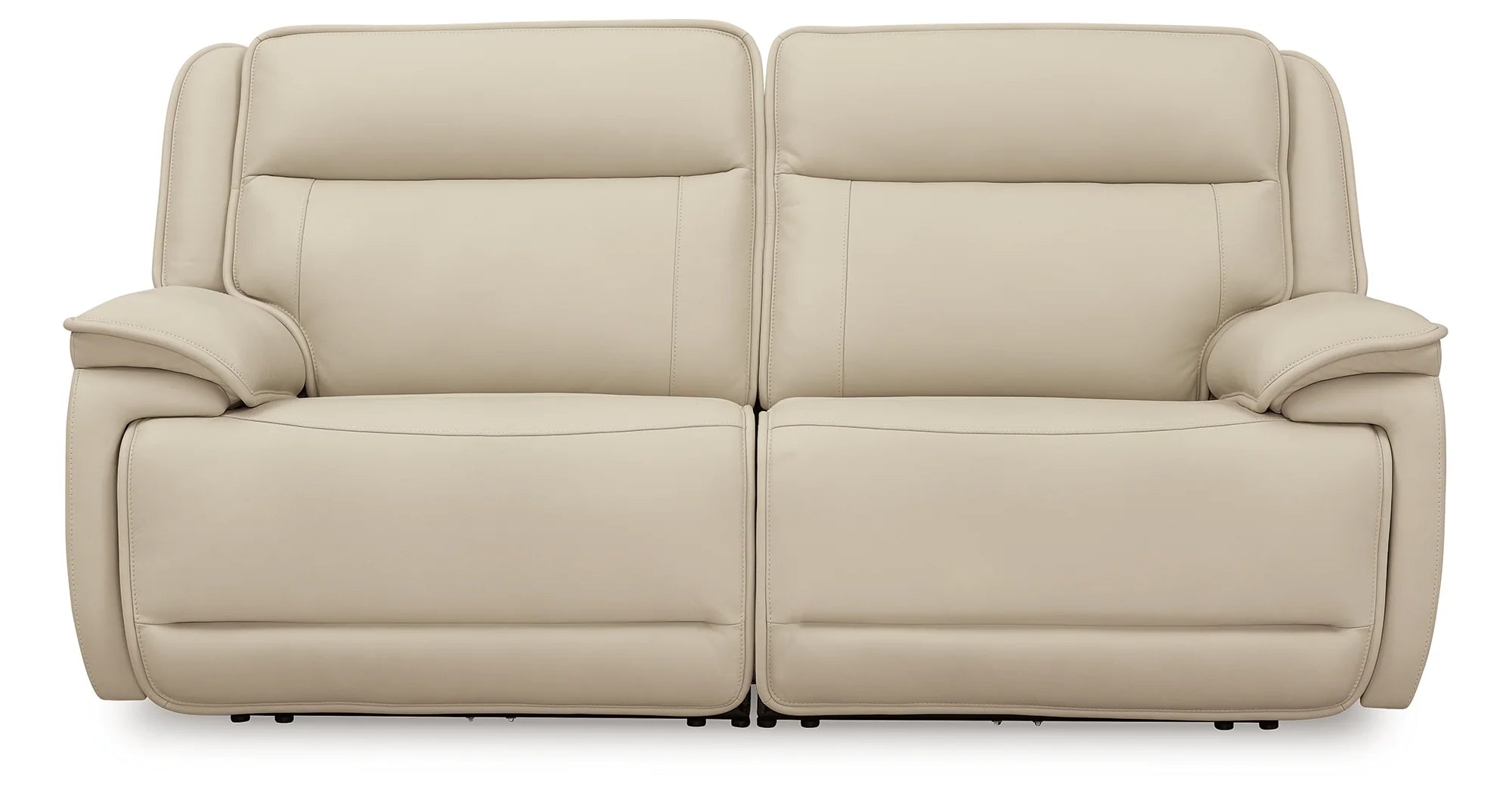 Double Deal Almond Power Reclining Loveseat with Adjustable Headrests