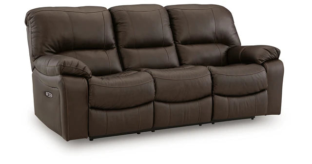Leesworth Dark Brown Power Reclining Sofa
