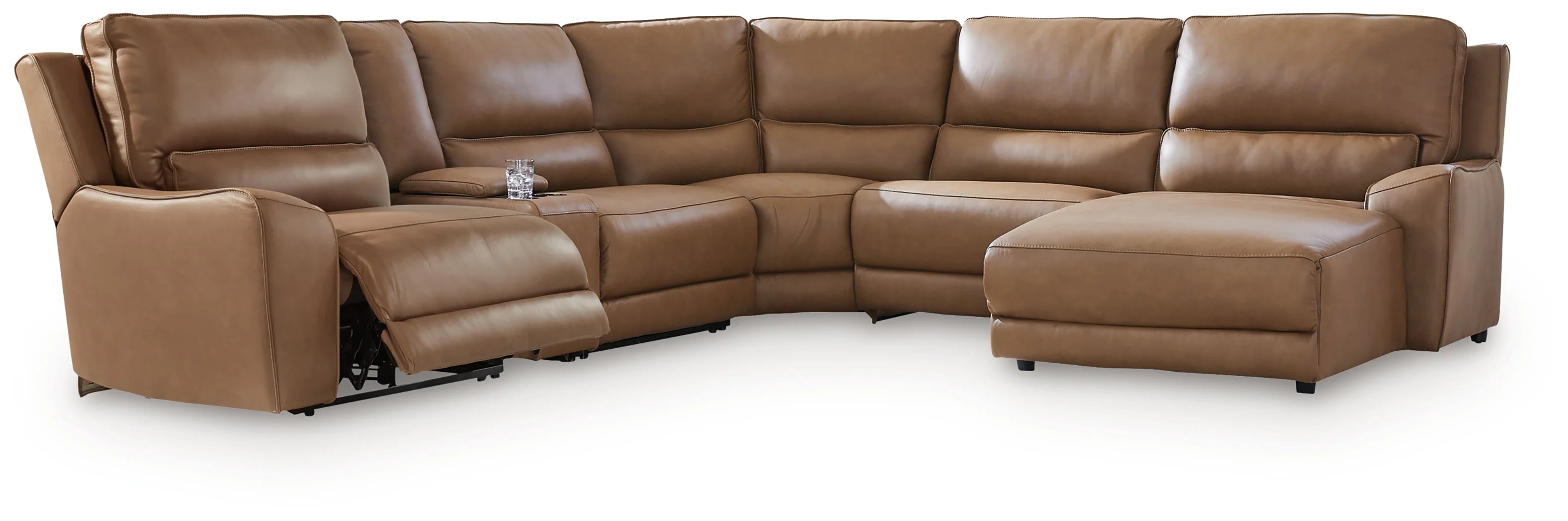 DeepWakes Caramel Modular Power Reclining Sectional