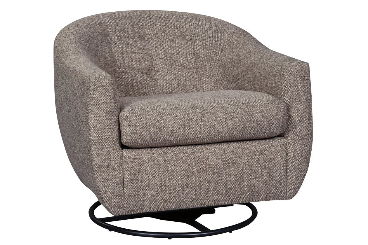 Upshur Taupe Swivel Accent Chair