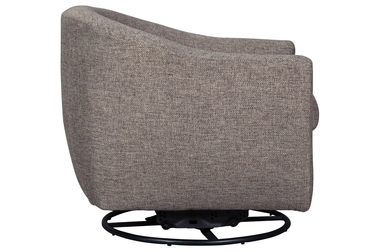 Upshur Taupe Swivel Accent Chair