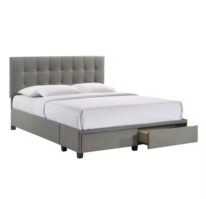 Cama Queen con espacio de almacenamiento Hacienda Gray