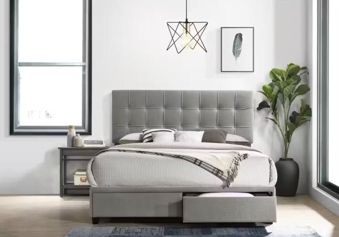 Cama Queen con espacio de almacenamiento Hacienda Gray