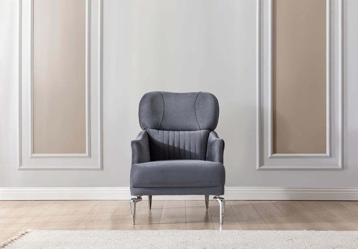 Sofá y loveseat de terciopelo marfil Helena