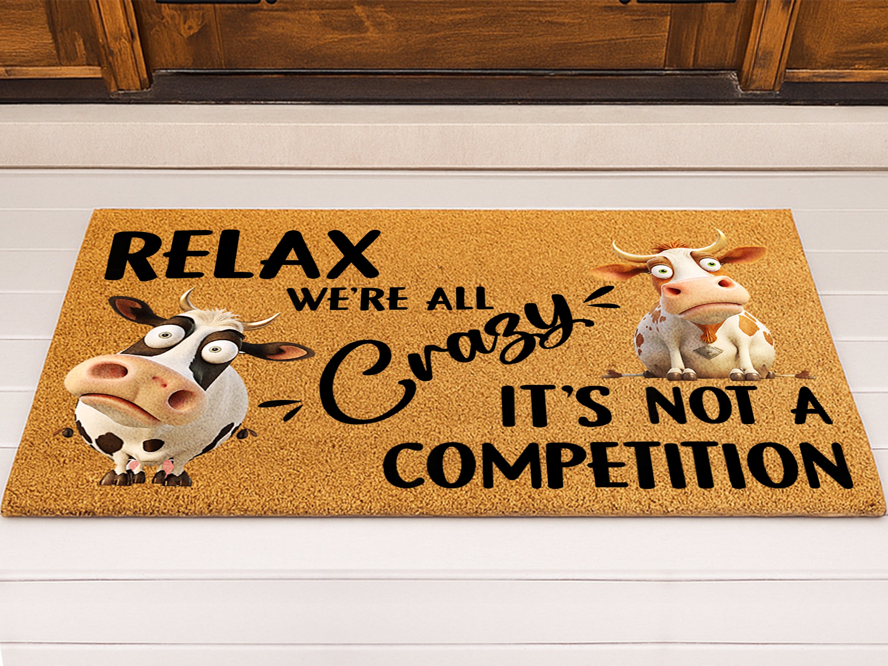 Crazy Cows Farmhouse Doormat
