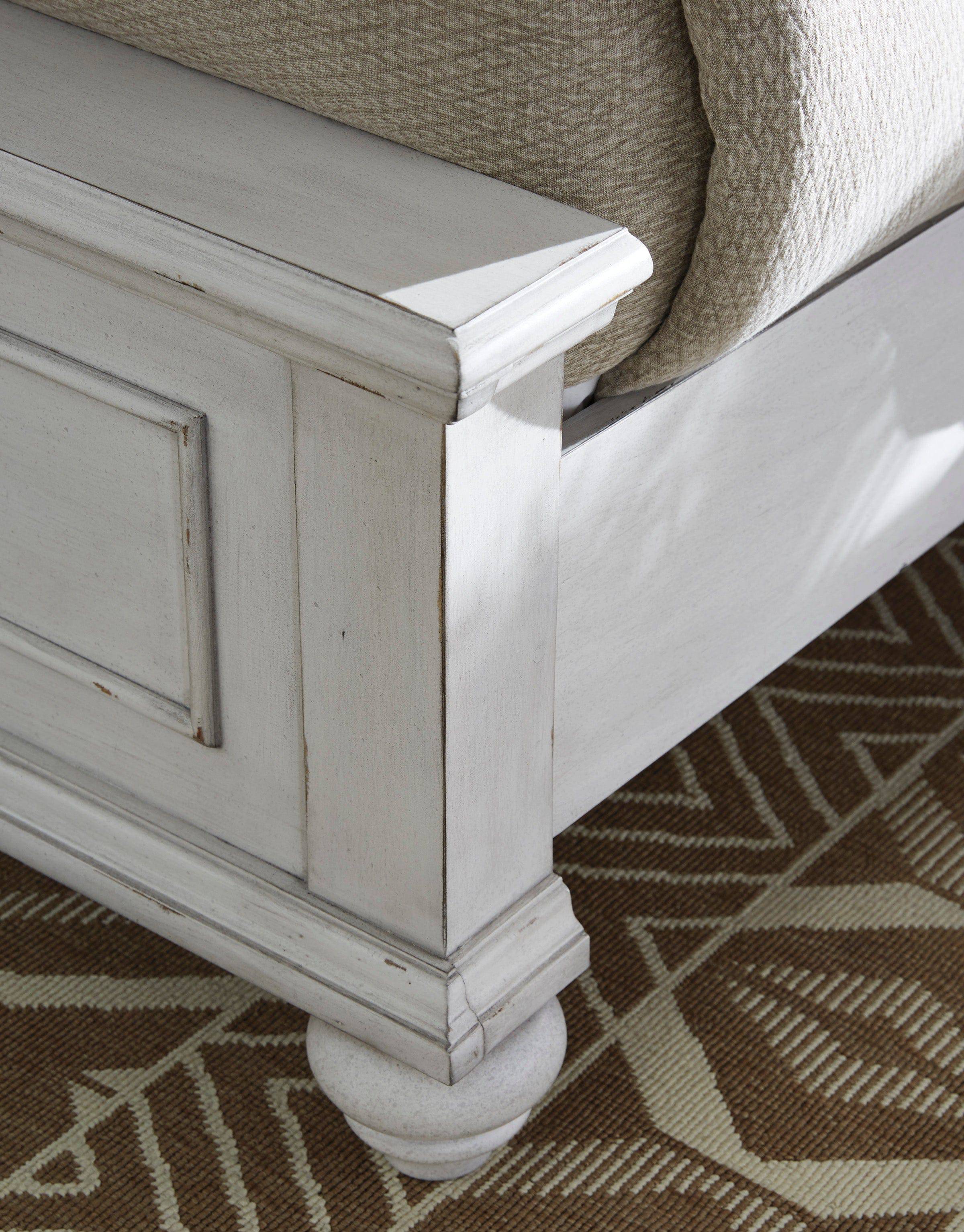 Kanwyn Whitewash King Panel Bedroom Set