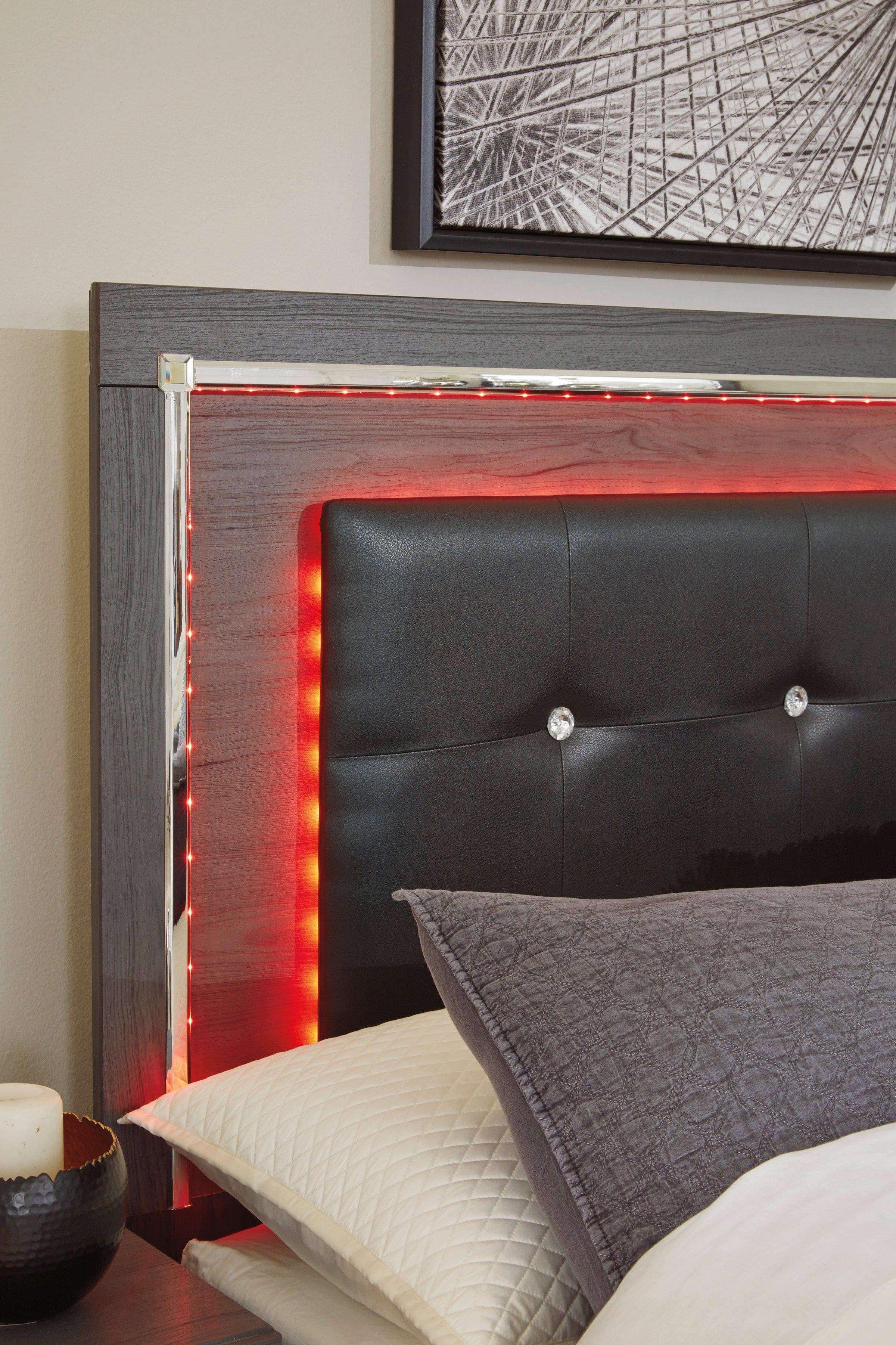 Lodanna Gray LED Panel Bedroom Set
