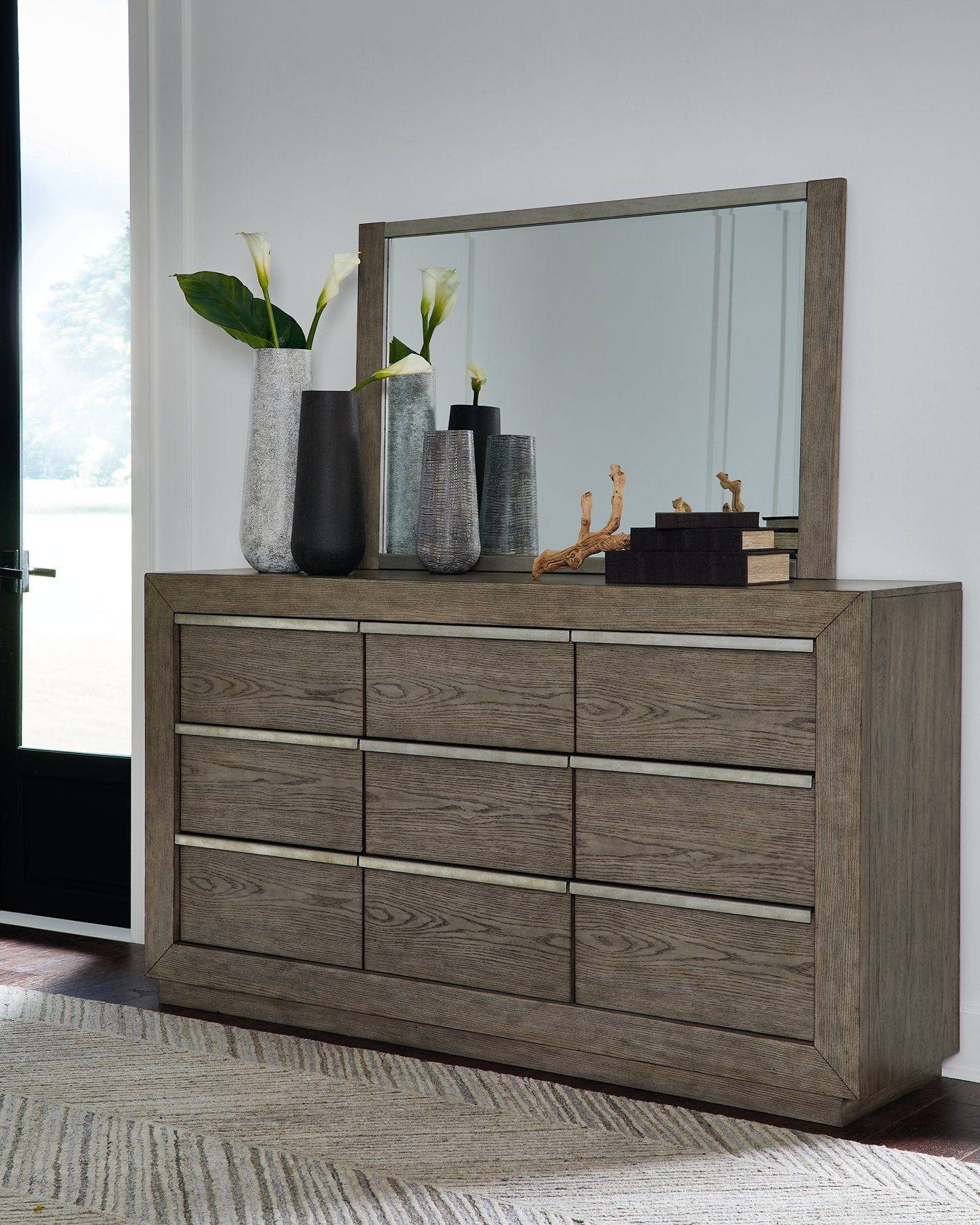 Anibecca 9 Drawer Dresser and Mirror