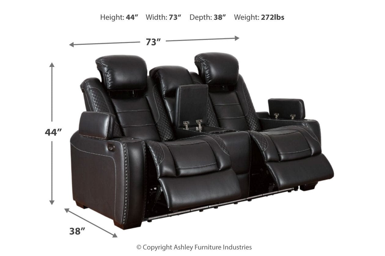 Party Time Power Reclining Loveseat with Console
