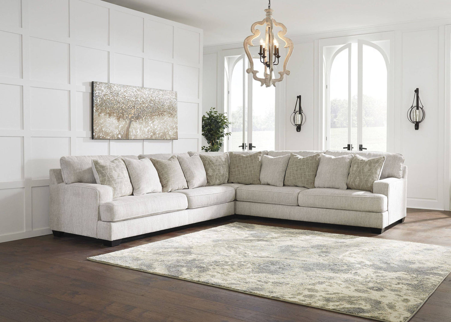 Rawcliffe 3-Piece Sectional With Ottoman - Decohub Home