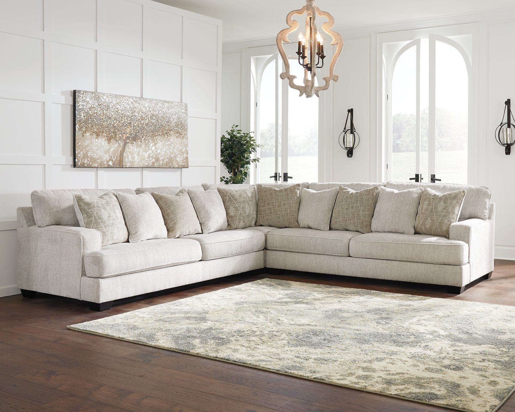 Rawcliffe 3-Piece Sectional With Ottoman - Decohub Home