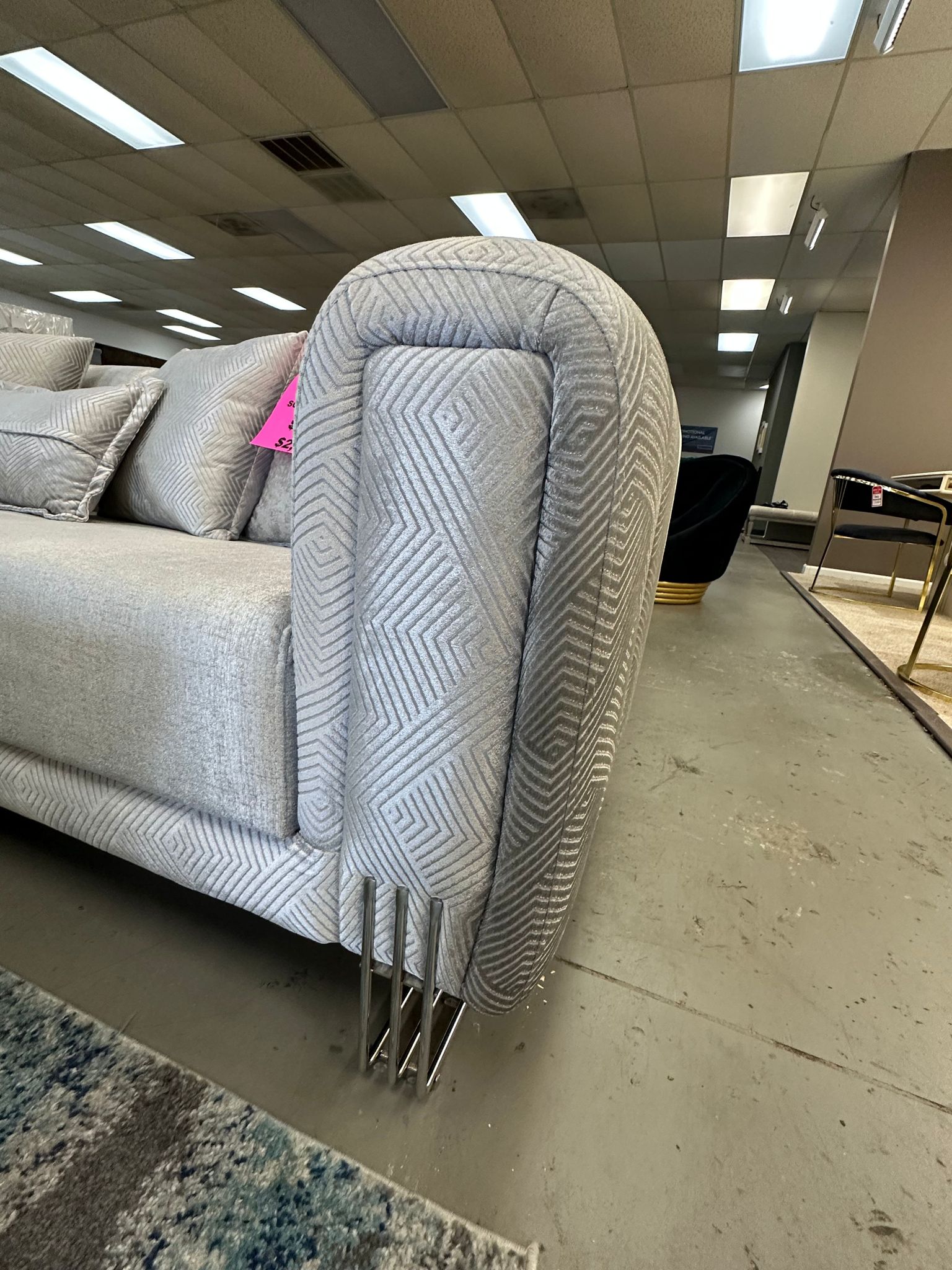 Santana Silver Velvet Sofa & Loveseat