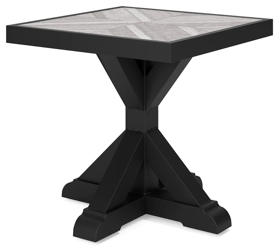 Beachcroft Black Outdoor End Table