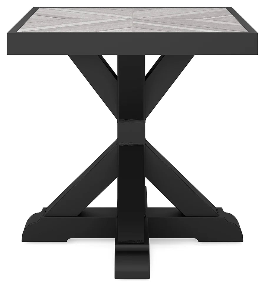 Beachcroft Black Outdoor End Table