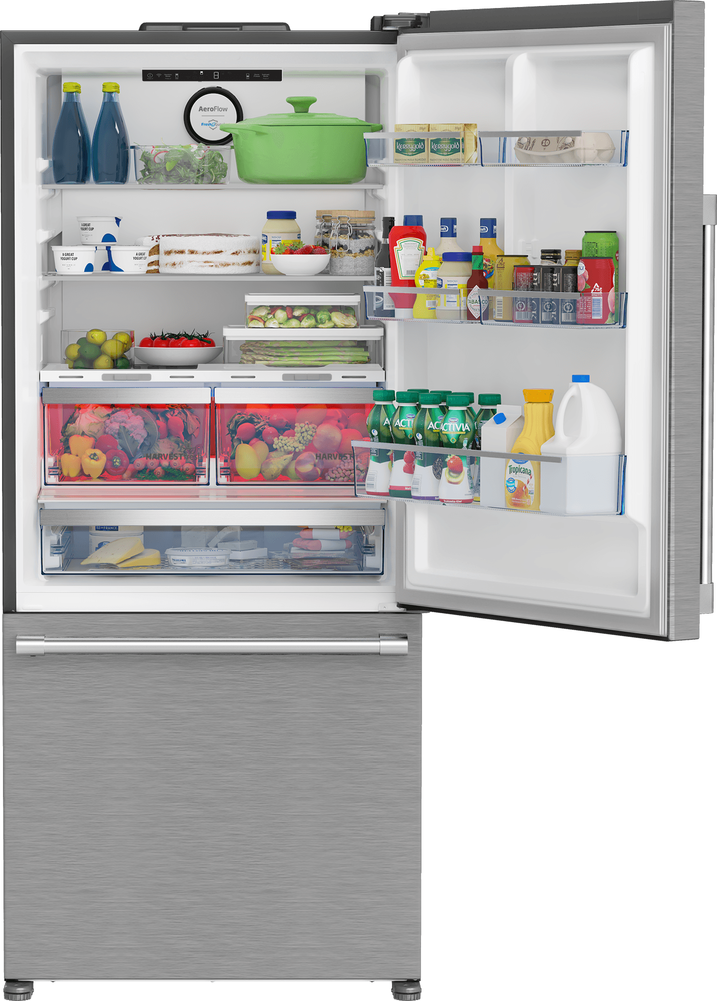 30" Bottom Freezer Refrigerator with HarvestFresh