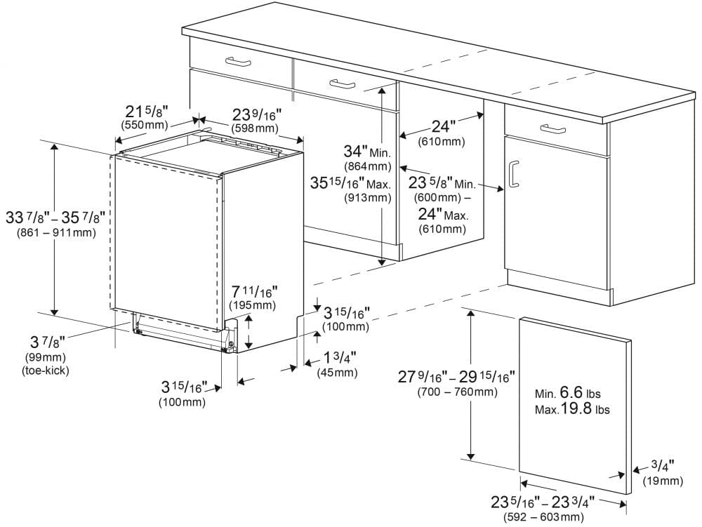 Beko 24" Panel Ready Built In Dishwasher