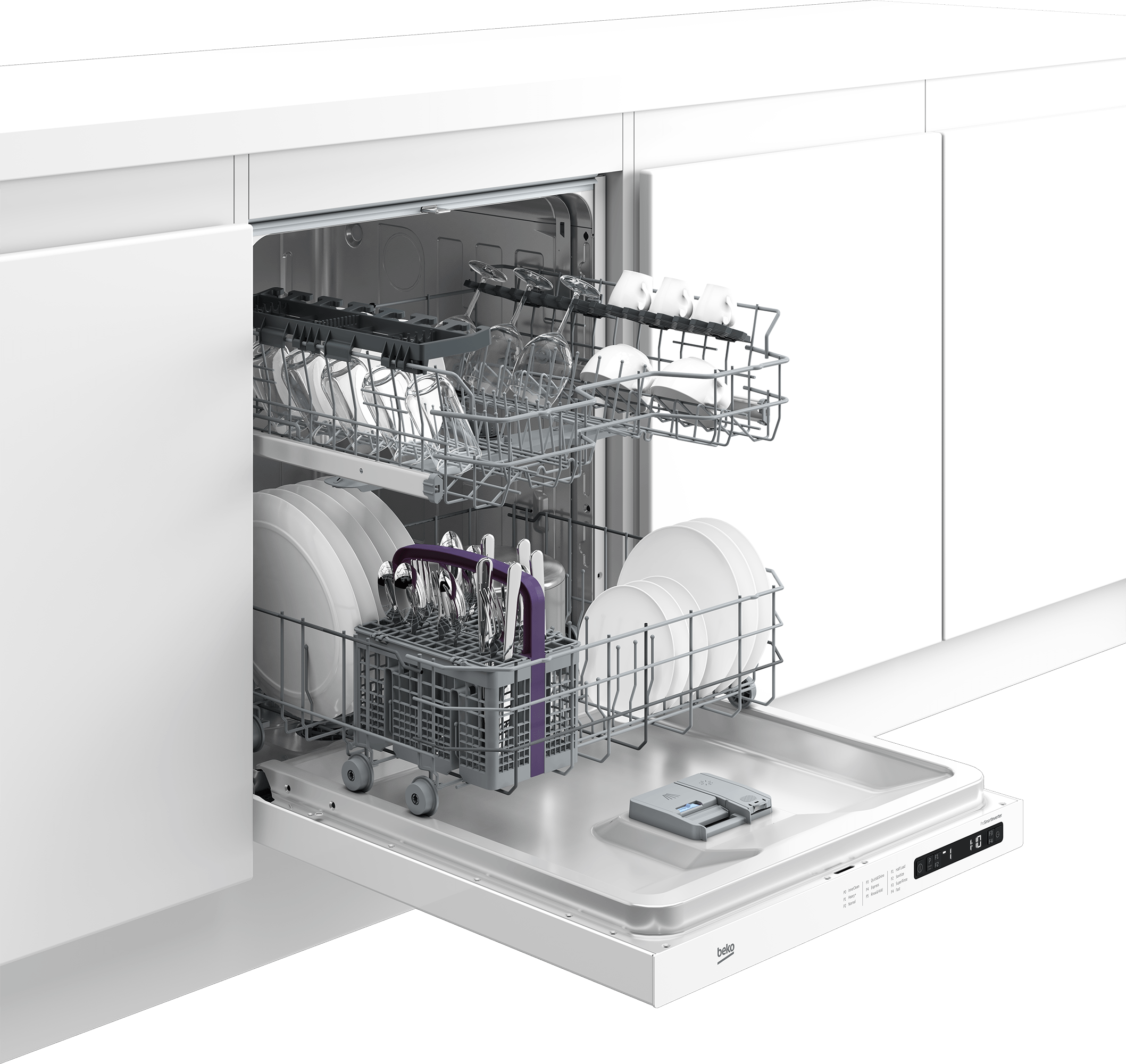 Beko 24" White Built In Dishwasher