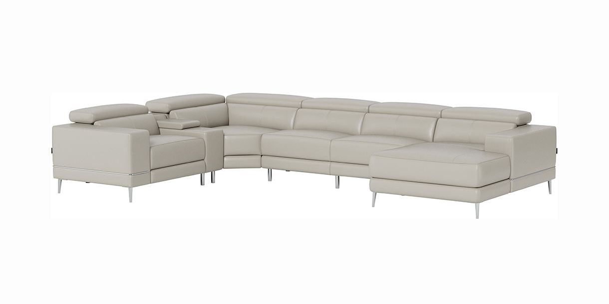 Bergamo Power Motion Extended Right Sectional Sofa Light Gray