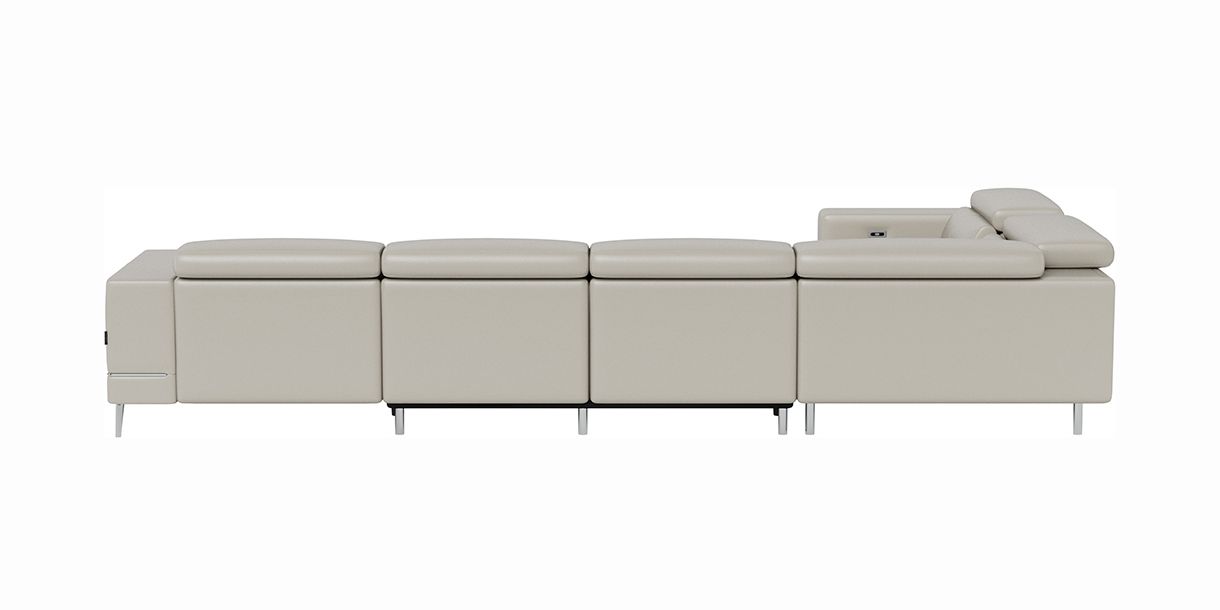 Bergamo Power Motion Extended Right Sectional Sofa Light Gray