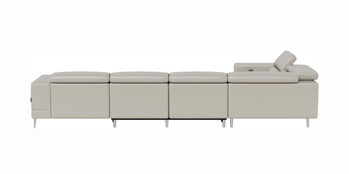 Bergamo Power Motion Extended Right Sectional Sofa Light Gray