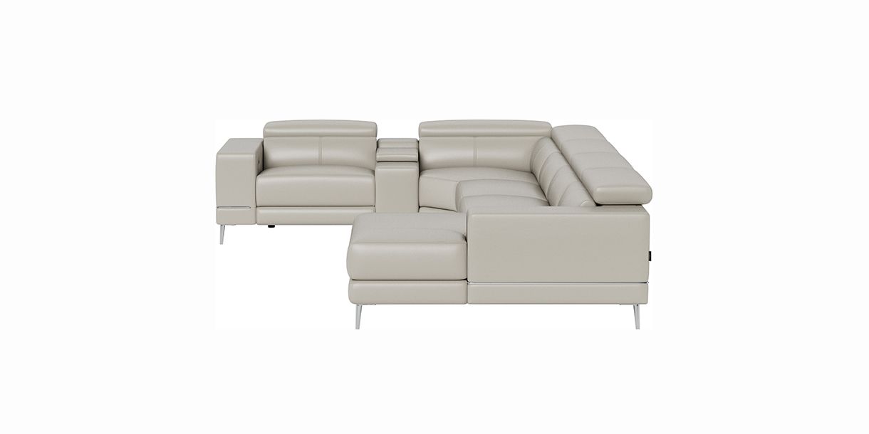 Bergamo Power Motion Extended Right Sectional Sofa Light Gray