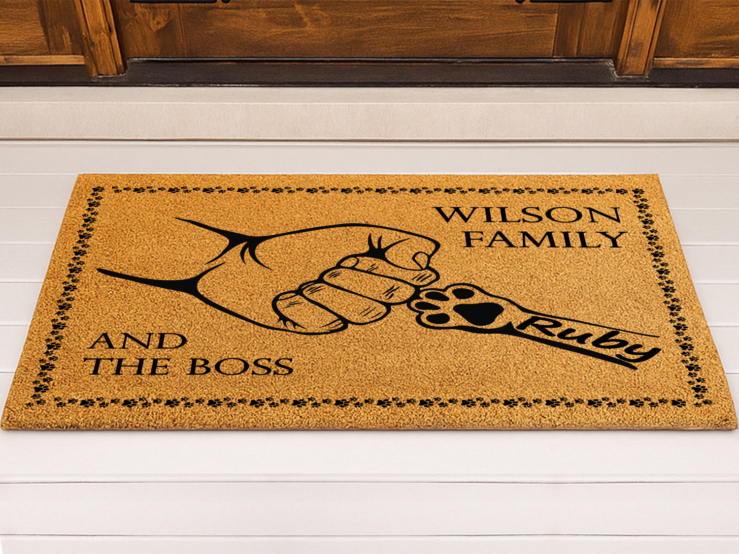 Custom Dog Family Name Doormat (Make contact for personalization details)