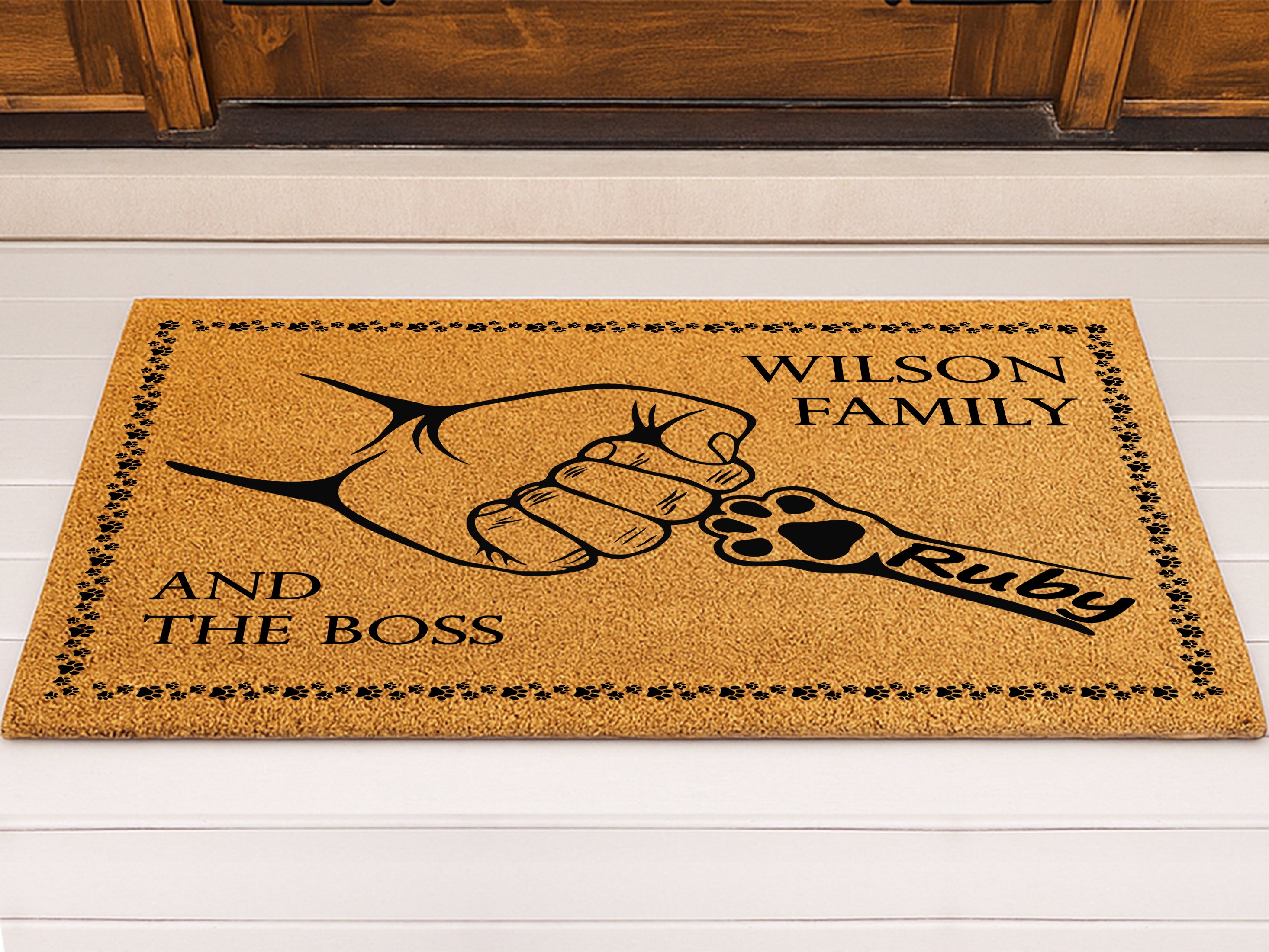 Custom Dog Family Name Doormat (Make contact for personalization details)