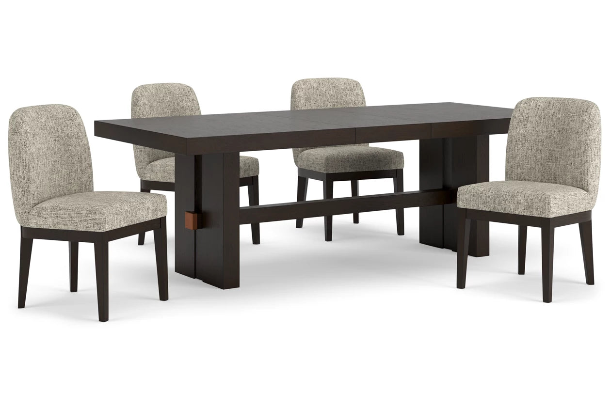 Burkhaus Dark Brown Extendable Dining Set