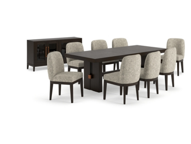Burkhaus Dark Brown Extendable Dining Set