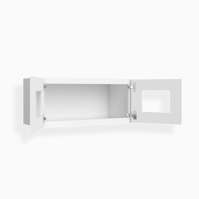 White Shaker 12″ H Double Door Wall Cabinet with Glass Doors