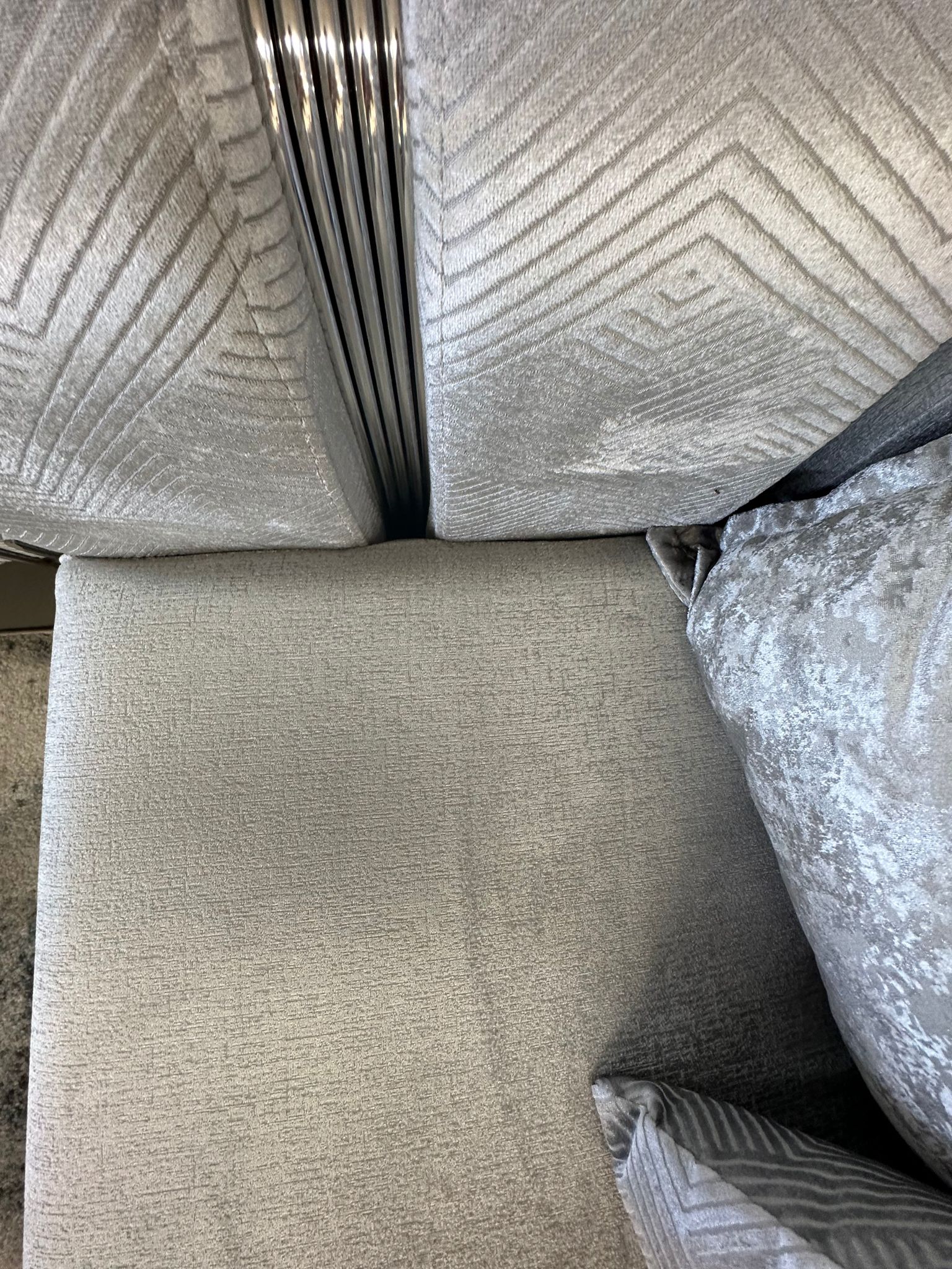 Santana Silver Velvet Sofa & Loveseat