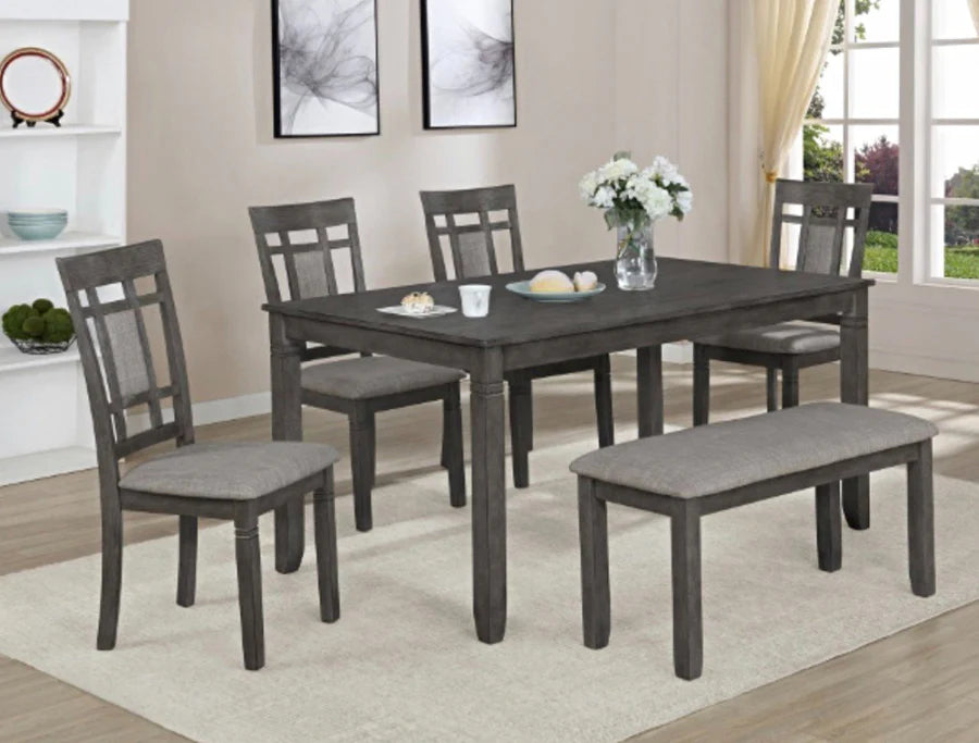 Juego de comedor Dona Gray de 6 piezas
