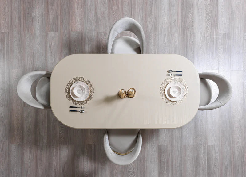 Juego de comedor Milena Ivory de 7 piezas
