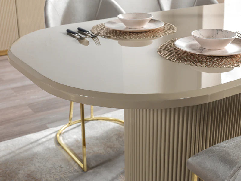 Juego de comedor Milena Ivory de 7 piezas