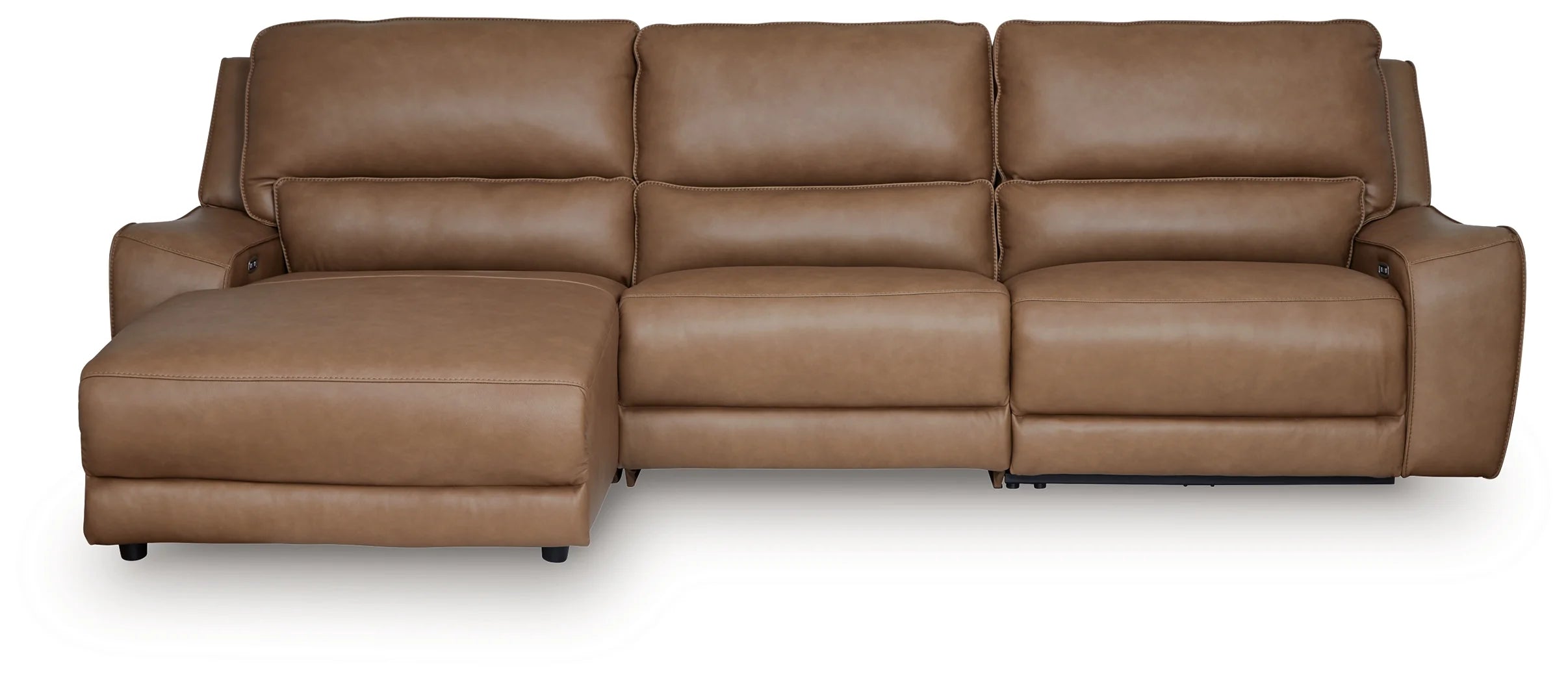 DeepWakes Caramel Modular Power Reclining Sectional