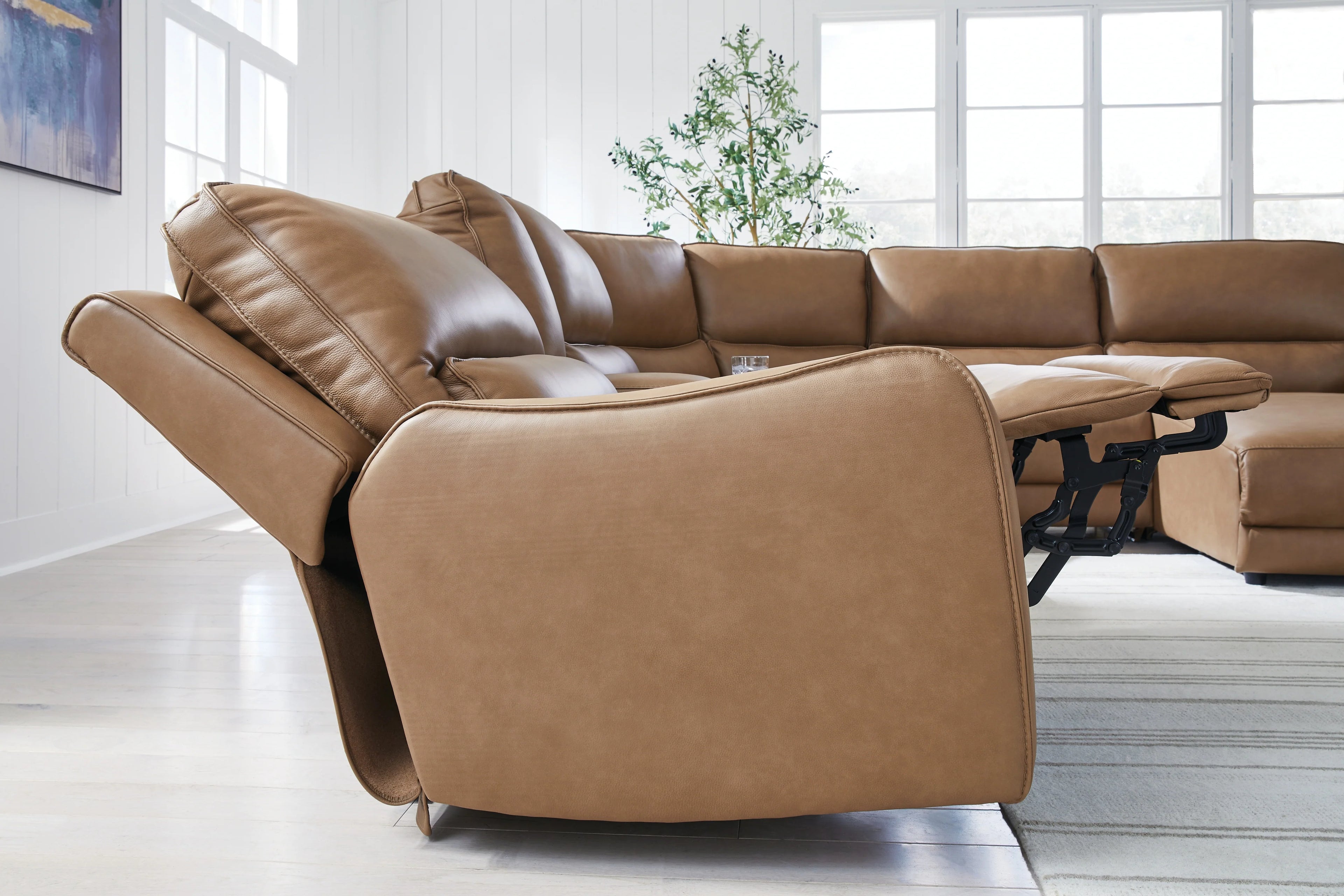DeepWakes Caramel Modular Power Reclining Sectional