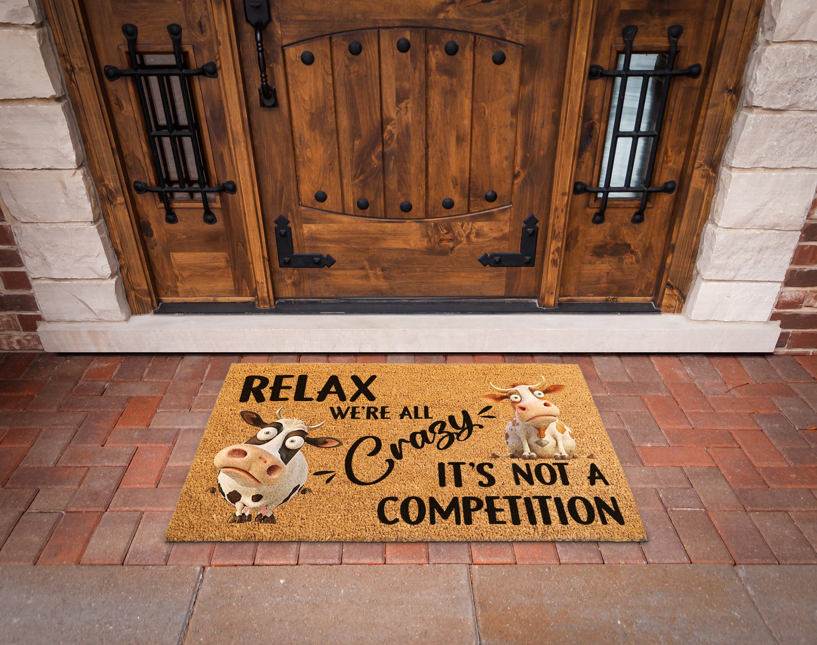 Crazy Cows Farmhouse Doormat