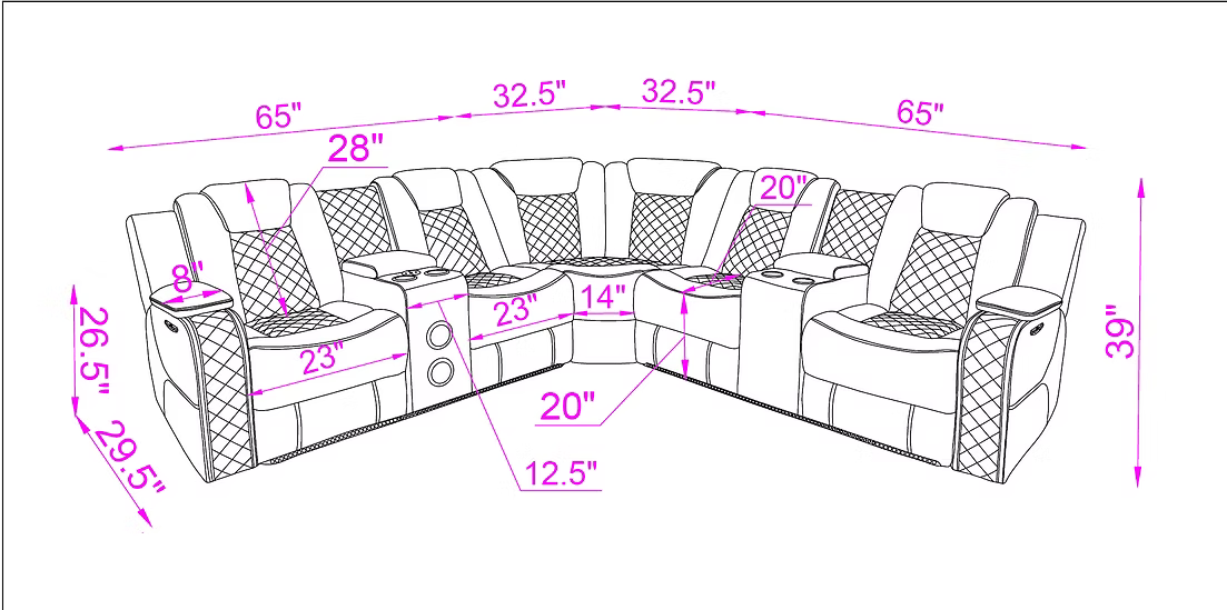 Conjunto de sofá reclinable Dallas Camel