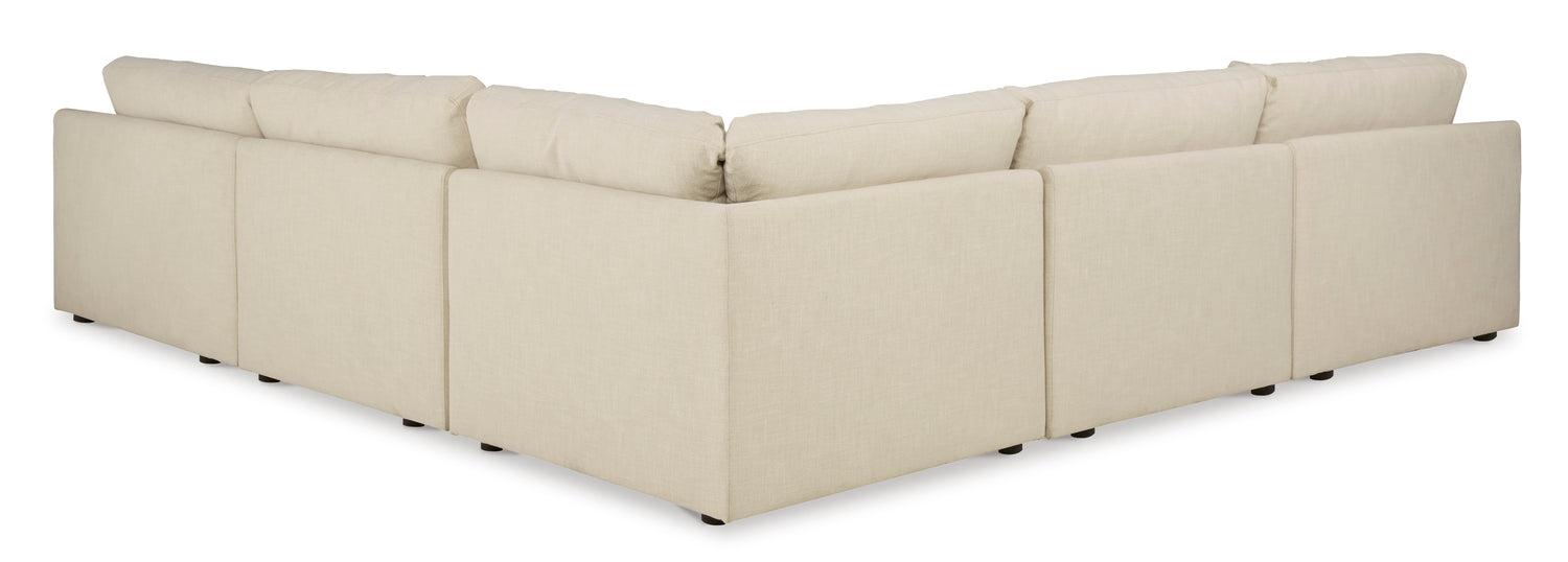 elyza 5 piece linen sectional back
