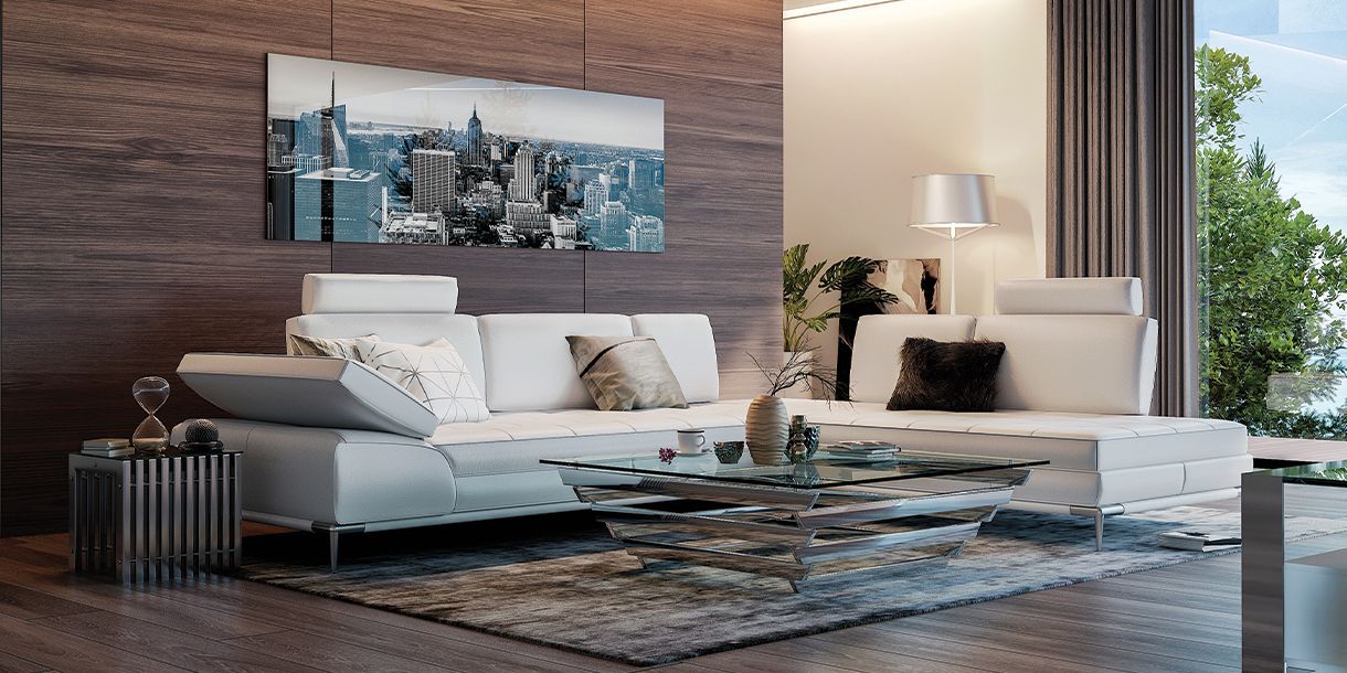 Empire Right Sofa White