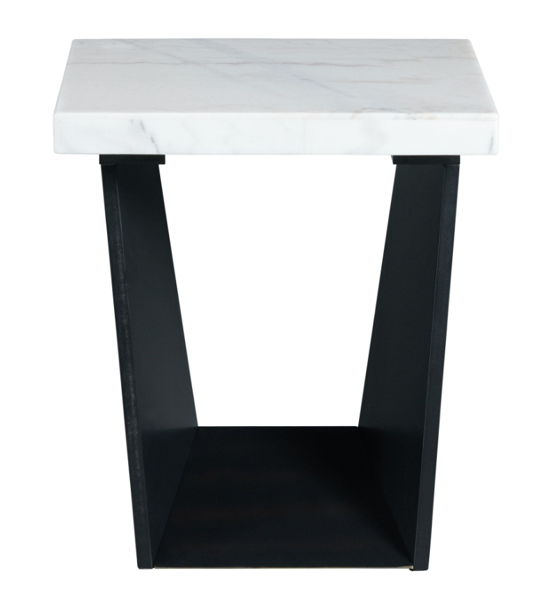Mesa de centro y mesa auxiliar Beckley con cubierta de mármol blanco