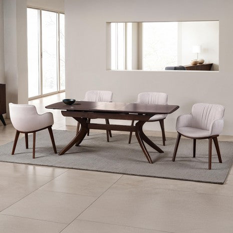 Hadsten Walnut 5 Pieces Dining Table Set