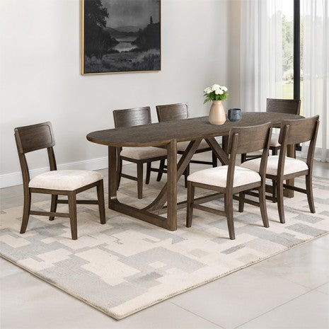 Vellara Brown 7 Pieces Dining Table Set