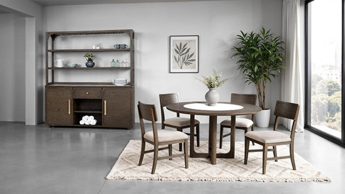 Vellara Brown 5 Pieces Dining Table Set