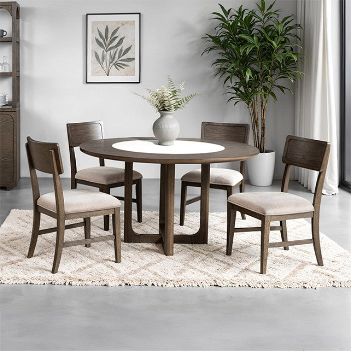 Vellara Brown 5 Pieces Dining Table Set