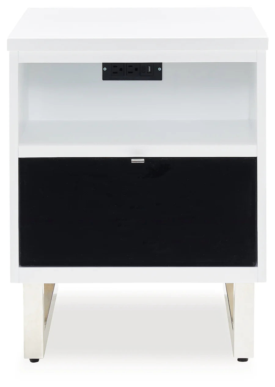 Gardoni White Chairside End Table