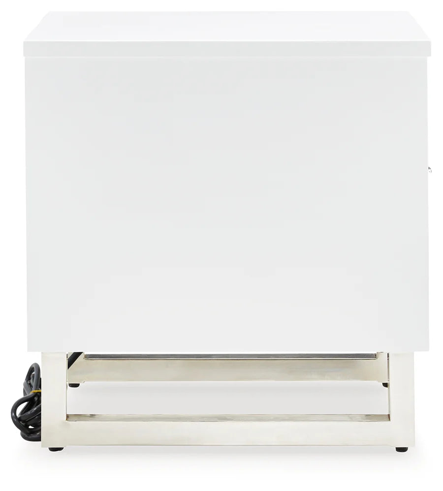 Gardoni White Chairside End Table