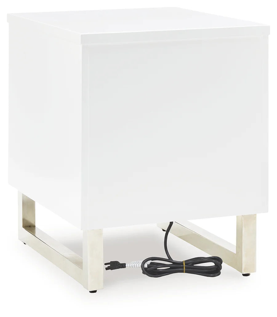Gardoni White Chairside End Table