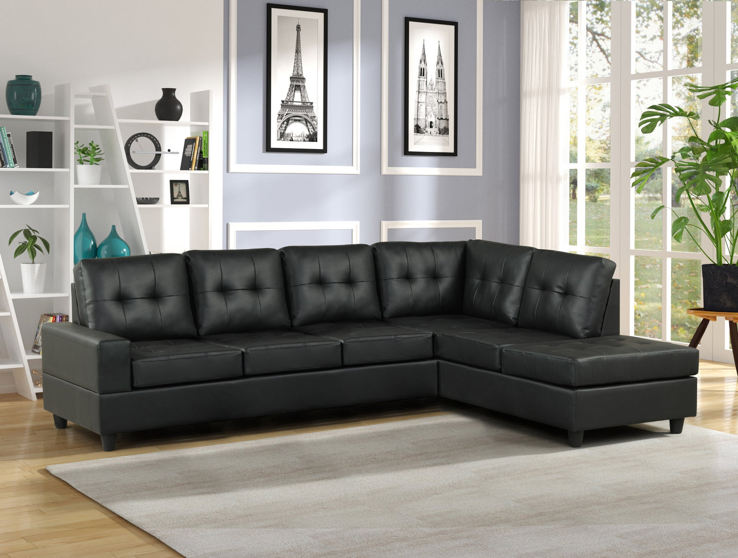 Sofá seccional reversible James Black PU